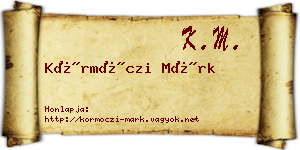 Körmöczi Márk névjegykártya