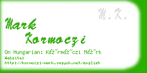 mark kormoczi business card
